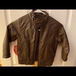 Boys leather bomber